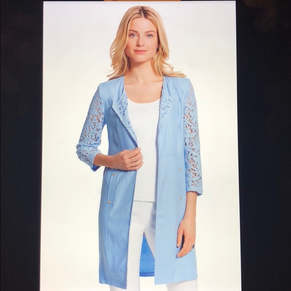 NWT Chico’s Lovely Lace Mix Duster Jacket